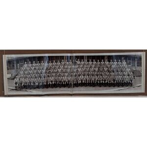 1936 Fort Sherman Canal Zone 1st Coast Artillery HQ Battery Panoramic Photo 35"